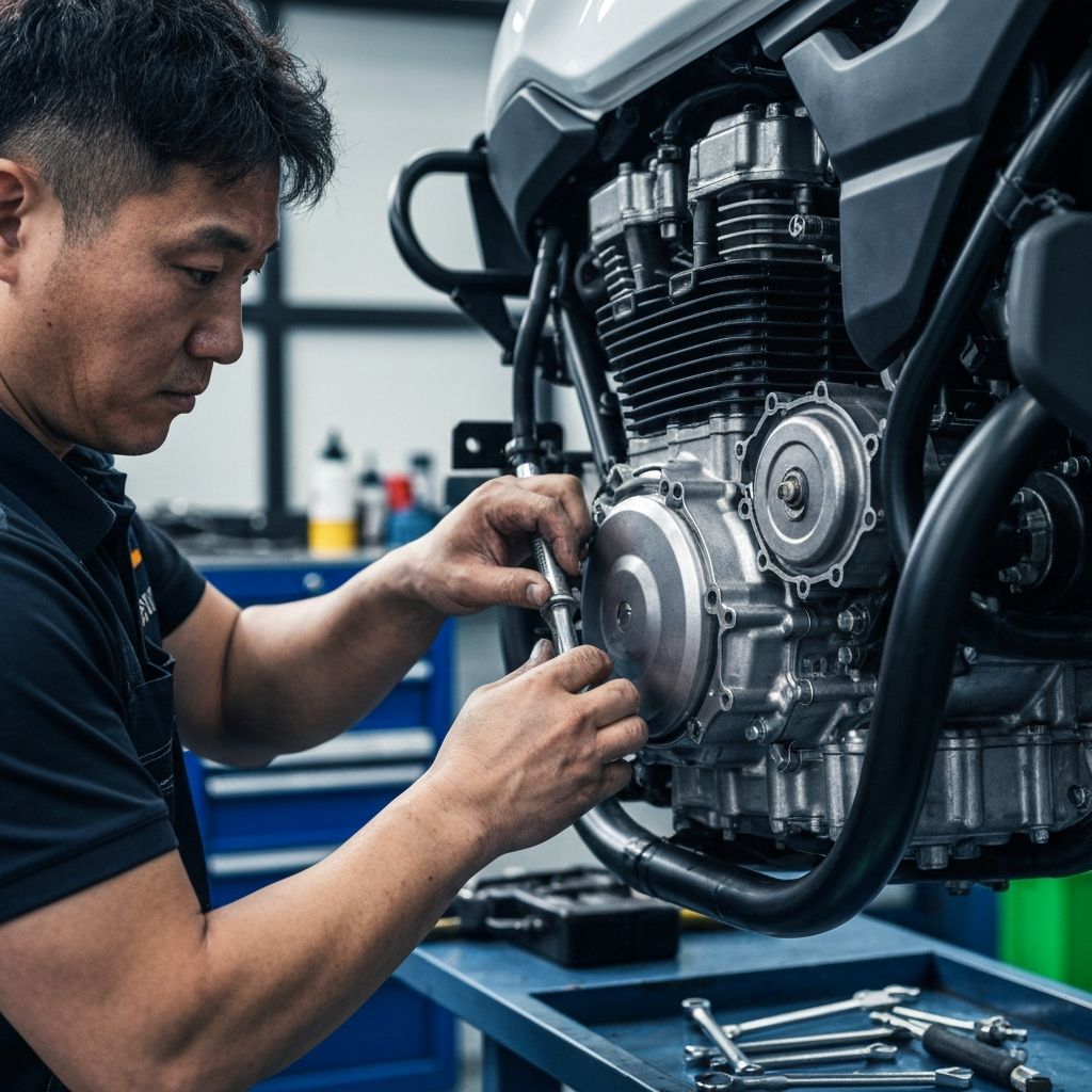 엔진 정비 작업