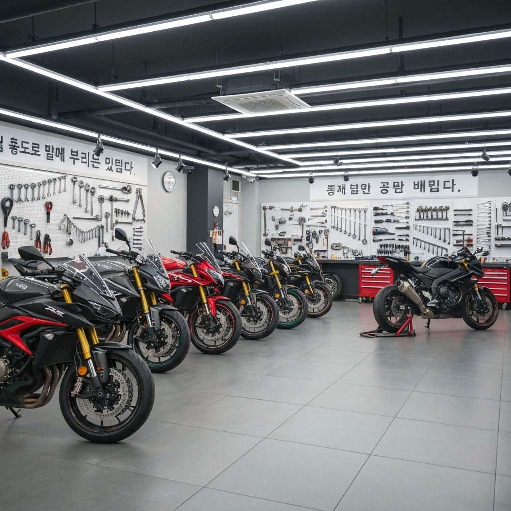 국대바이크 정비소 내부